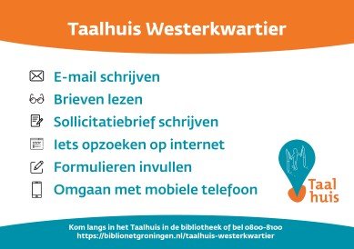 Taalactiviteiten in Taalhuizen Westerkwartier - 7 t/m 13 september Week van Lezen en Schrijven - Promotie Noord
